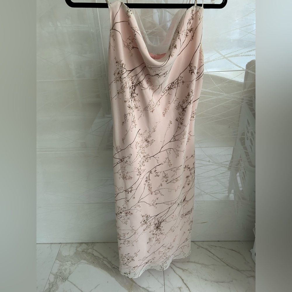 New York & Company Blush Floral Midi Dress